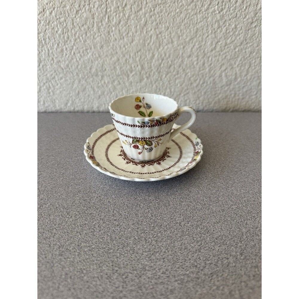 Vintage Copeland Spode Cowslip S713 Demitasse Cup & Saucer England Floral